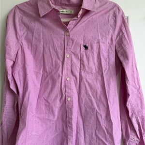 Abercrombie & Fitch Women’s Light Purple Polka Dot Button Down Shirt